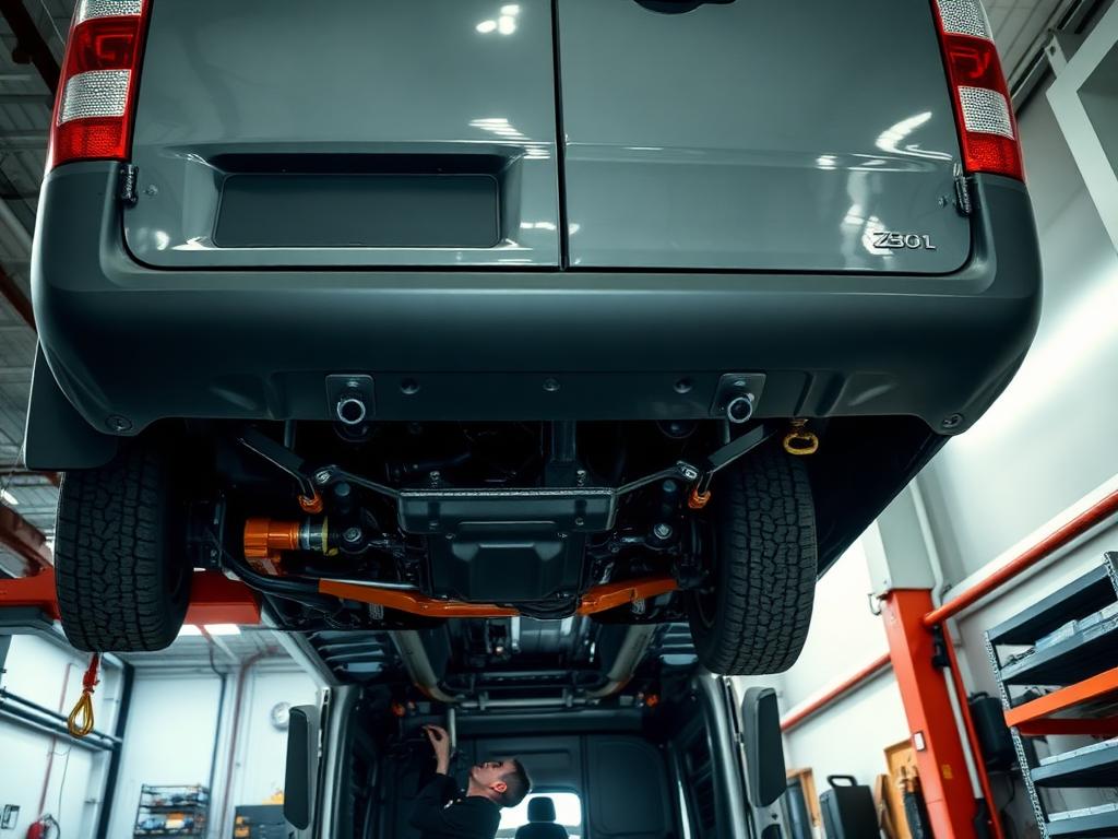 Manutenção de suspensão em van Sprinter